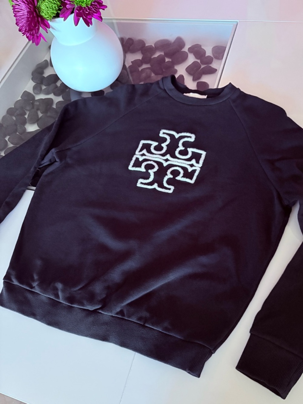 Tory Burch Black - Logo Crewneck Sweatshirt